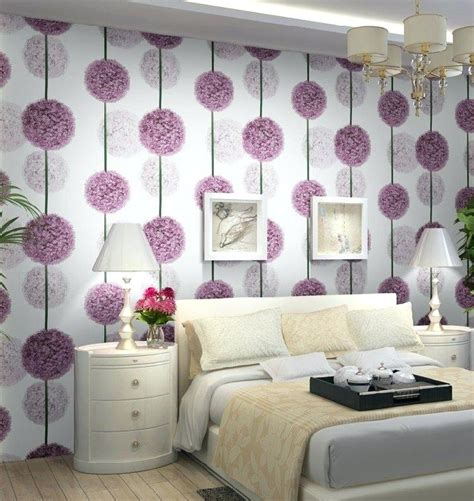 Wallpaper For Bedroom Walls Purple Flower Wallpaper Bedroom Wall