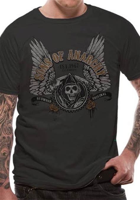 Sons Of Anarchy Winged Logo Official Unisex Grey T Shirt Buy Sons Of