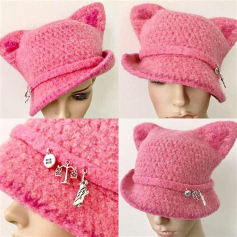 Pink Pussyhat Women S March Hat Pussy Cat Hat Etsy