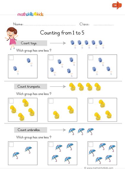 Kindergarten Math Worksheets Counting To 5 Free Printable Math