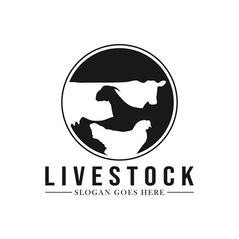Livestock Logo Design Farm Animal Logo Template Vector Illustration