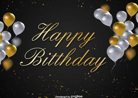 Happy Birthday Background For Black Gold Minimalist Party Celebrate