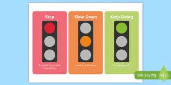 Red Amber And Green Cards Traffic Lights Primary Resource