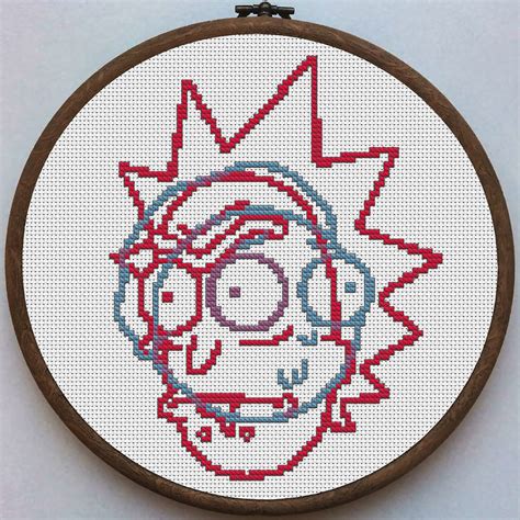 Rick And Morty Cross Stitch Pattern Pdf Faces Silhouettes Etsy