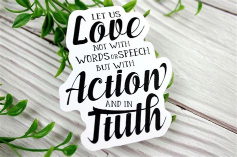 Christian Stickers Love With Action And In Truth Bible Etsy