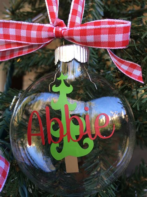 Personalizedmonogrammed Clear Glass Christmas Ornament Etsy