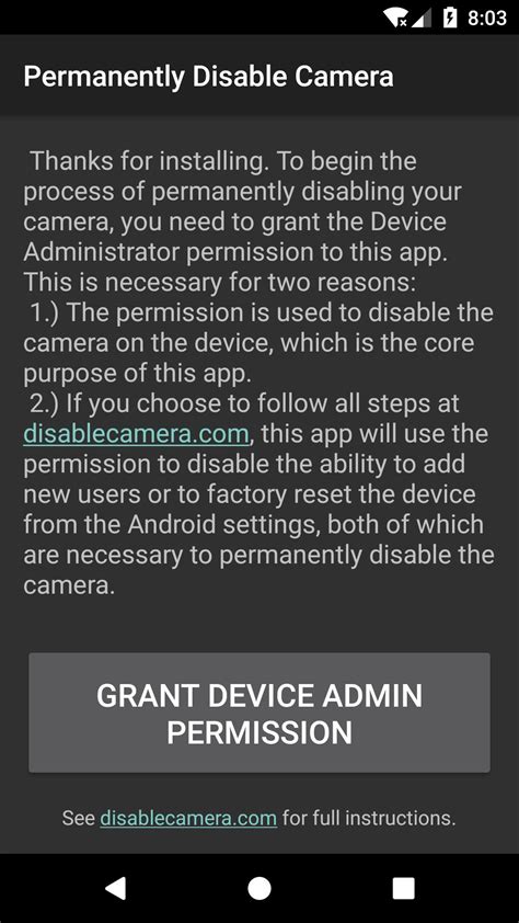 Permanently Disable Camera for Android - APK Download