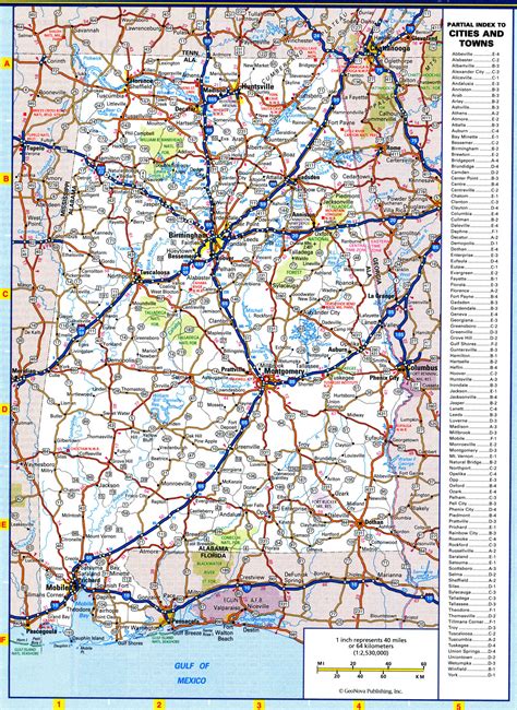 Map Of Alabama Roads And Highways Large Detailed Map Of Alabama With