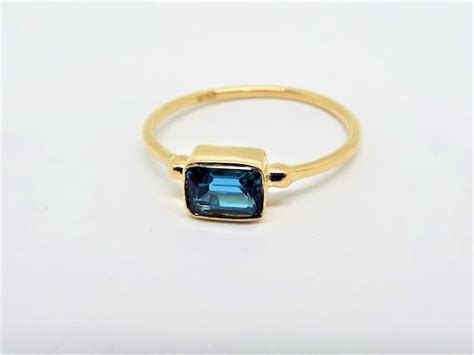 Solid 14k Gold London Blue Topaz Ring 14k Gold And London Etsy