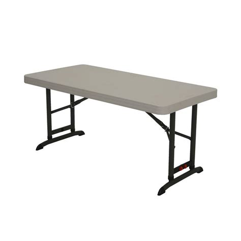 Lifetime 4 Ft Almond Commercial Adjustable Folding Table 80387 The