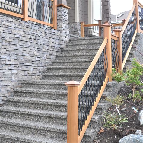 Balustrades are the posts that support the banisters. Tuscany Wood Deck Stair Railing by Vista - DecksDirect
