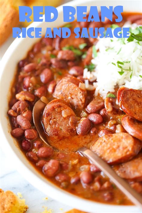 Red Beans Rice And Sausage Recipes Cajun Food Cuisinered Beans And