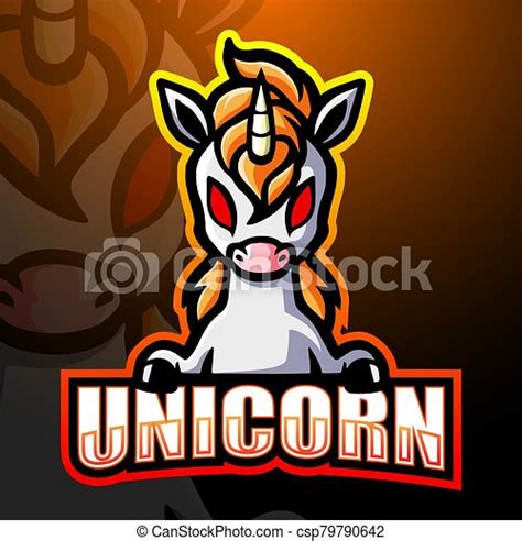 Vector Illustration Of Unicorn Mascot Esport Logo Design Canstock