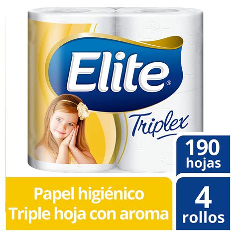 Papel Higiénico Elite Triplex Triple Hoja 4 Rollos Club Softys