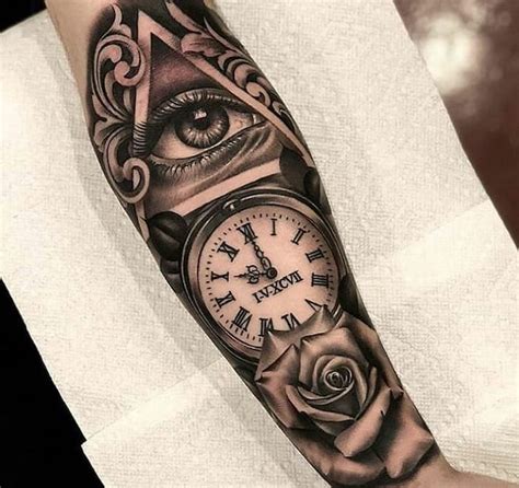 Https://tommynaija.com/tattoo/clock And Rose Tattoo Design Roman Numerals