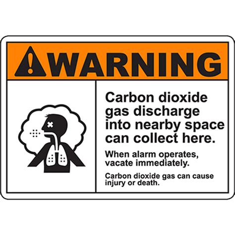 Warning Carbon Dioxide Discharge Collects Here Sign Graphic Products