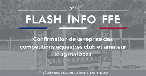 confirmation de la reprise des compétitions équestres club et amateur le 19 mai 2021