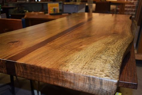 Custom Live Edge Sycamore And Walnut Table Top