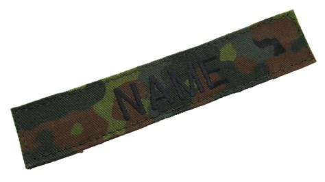 Flecktarn Name Tape With Hook Fastener Custom Name Tapes Military