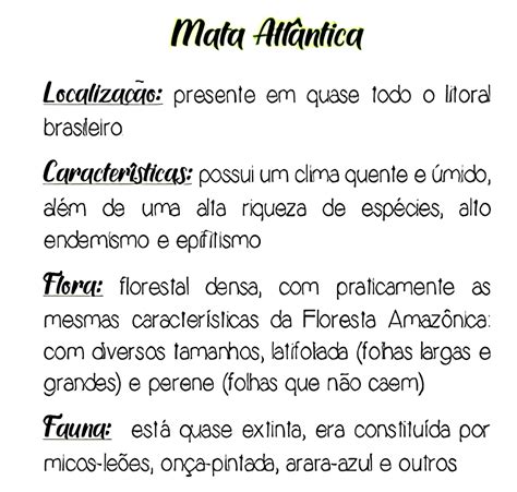 Mapa Mental Da Mata Atlantica