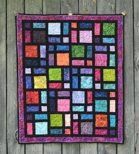 Batik Stained Glass Window Quilt With Purple Border Baby Etsy In 2020
