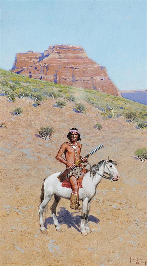 Apache Warrior Painting by Henry Farny