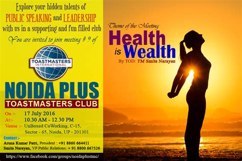 Health is wealth, limassol, cyprus. Book Toastmasters Meeting - Health Is Wealth tickets ...