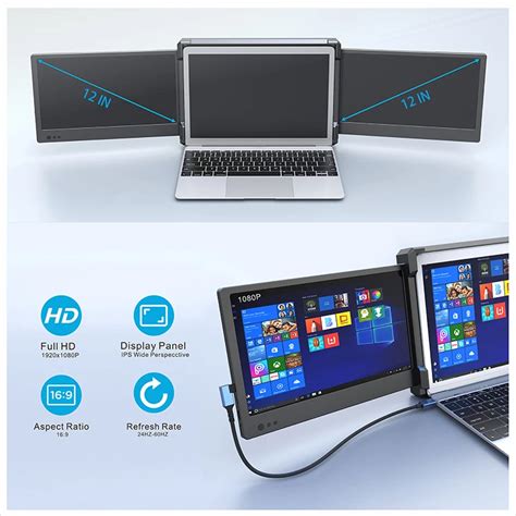 Portable Triple Screen Laptop Triple Screens Monitor Laptop Dual