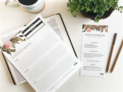 Free Printable Floral Inductive Bible Study Worksheets And Companion