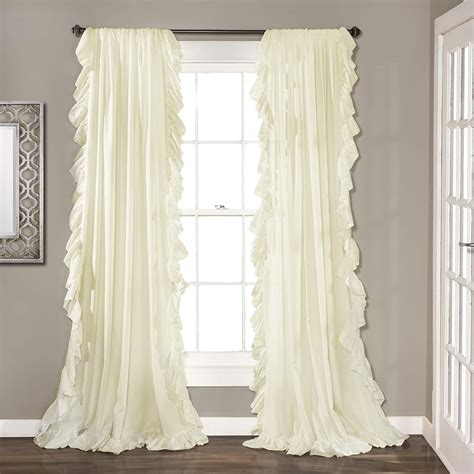 Lush Decor Reyna Ivory Window Curtains Panel Set For Living Dining