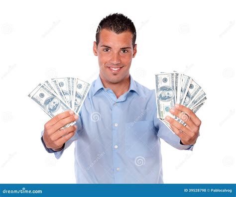 Adult Handsome Guy Holding His Cash Stock Photo Image Of Attractive