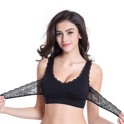 Womens Full Figure Seamless Wirefree Back Close Sports Bra Lace Bralettes For Women Bralette