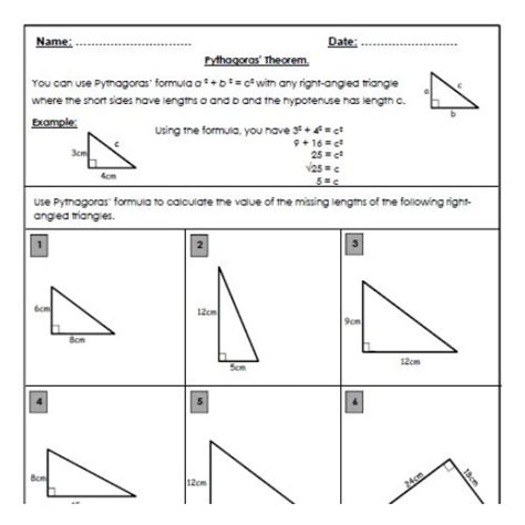 As we are given the length of the hypotenuse (100 cm), and we are looking for only possible solutions where a and b are both prime numbers, we also know that we are limited to the set of natural numbers between 1 and 100 as possible co. FREE Pythagoras' Theorem worksheet - calculating the ...