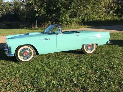 1955 Blue Ford Thunderbird Convertible With Both Tops 3 Speed Manual