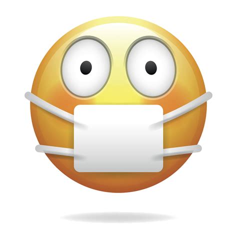 Surprised Emoji With Medical Mask In Real Life