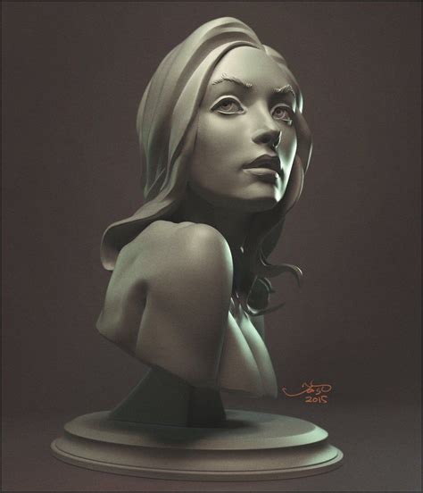 Embedded Zbrush Digital Sculpture Portrait Sculpture