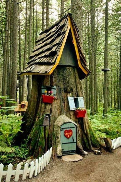 30 Fairy Garden Houses Diy Tree Stump Fairy House Founterior