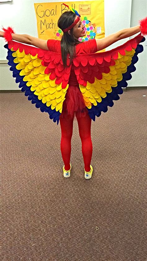 Diy Parrot Costume Fantasia De Papagaio Artesanato Educacional