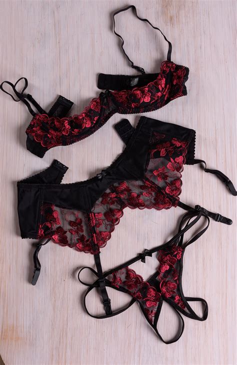 Crotchless Lace Lingerie Set Ina T Box Sexy Fetish Wear Etsy