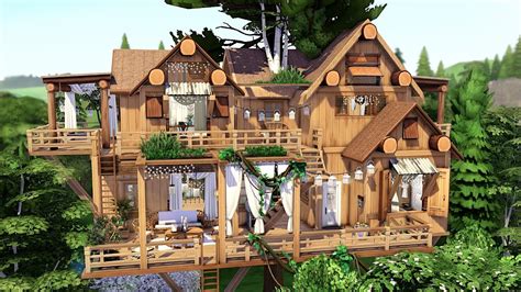 Cozy Treehouse 🌲 The Sims 4 Speed Build No Cc Youtube