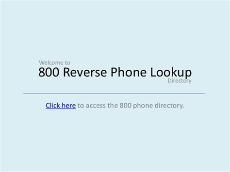 800 Reverse Phone Lookup