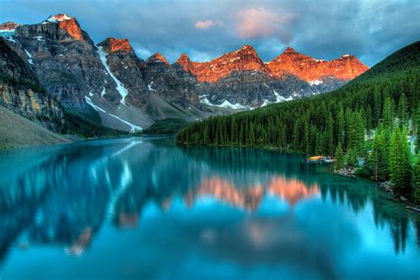 冰碛湖日出加拿大美丽的湖泊冰碛湖风景4k高清壁纸4k风景图片墨鱼部落格