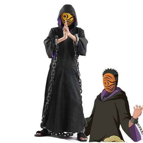 Naruto Tobi Obito Akatsuki Cloak And Mask Costume Cosplay