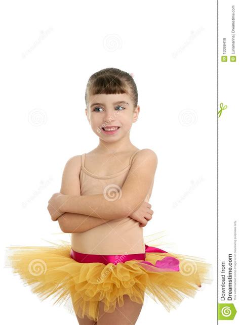 Ballerina Little Girl Portrait Posing At Studio Stock Photo Image Of