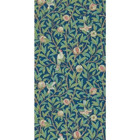 Morris And Co Bird And Pomegranate Bluesage Wallpaper