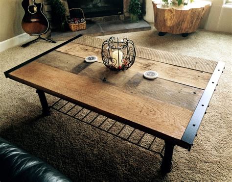 Reclaimed Barn Wood Coffee Table Rustic Living Room Kansas City