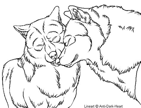 Anime Wolf Couples Coloring Pages