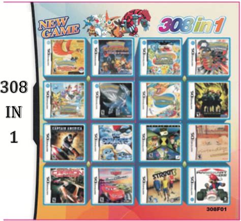 308 games in 1 ds games pack card compilations nds game super combo multicart for