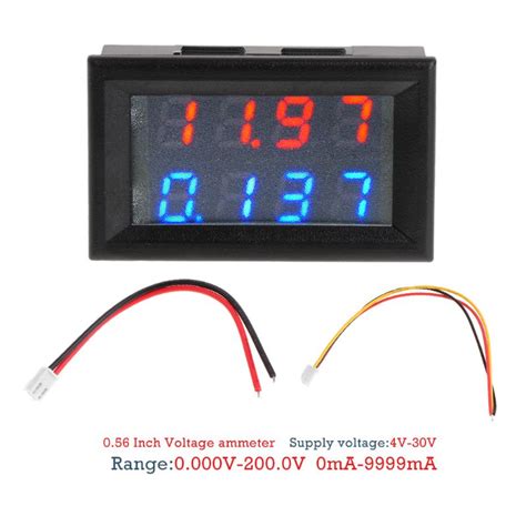 Inch Digital DC Voltmeter Ammeter Bit Wires DC V A Voltage Current Meter Power