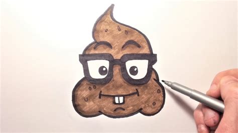 How To Draw The Poop Emoji With Glasses Drawalong Youtube